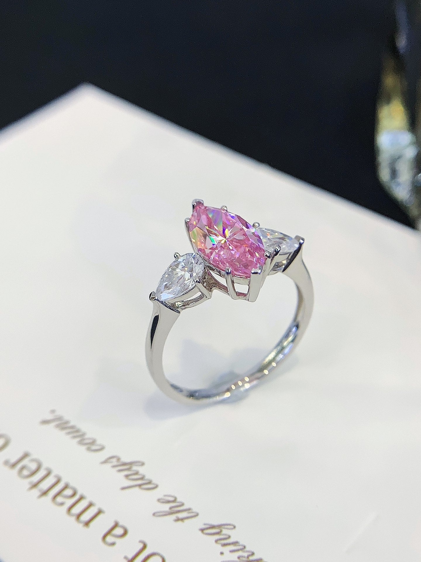 2.4ct Colored Moissanite Diamond Ring