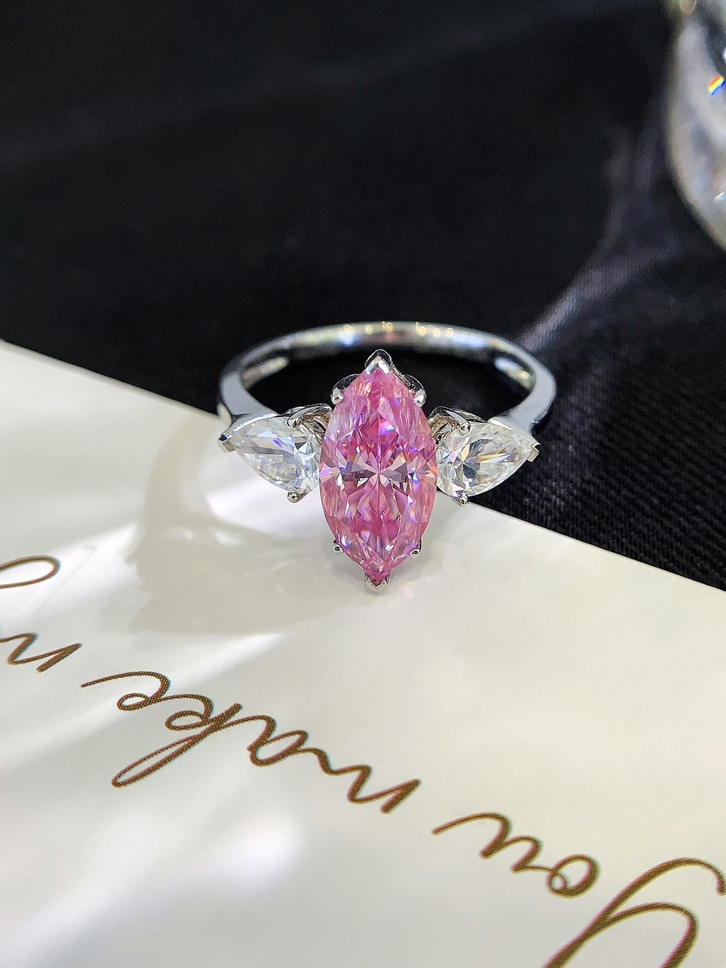 2.4ct Colored Moissanite Diamond Ring