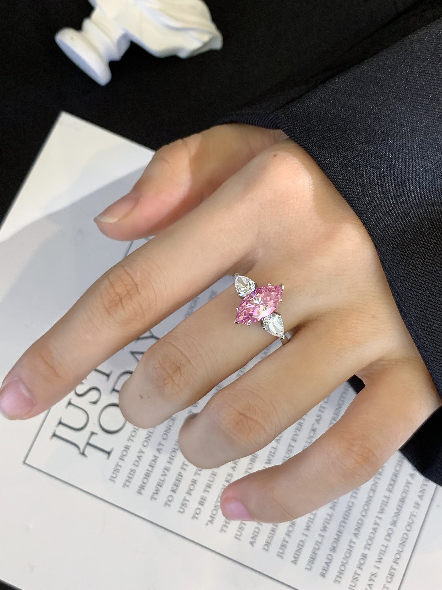 2.4ct Colored Moissanite Diamond Ring
