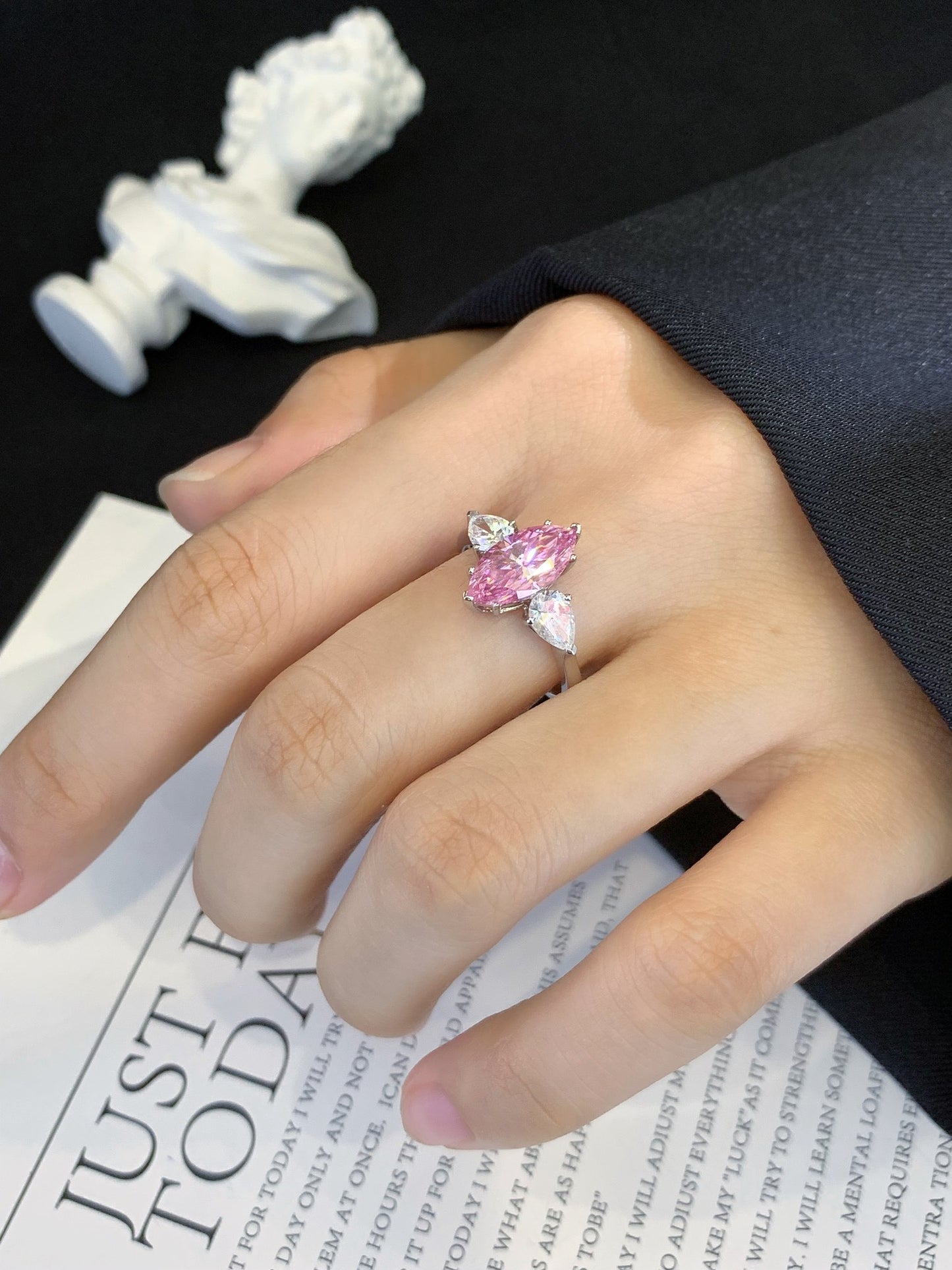2.4ct Colored Moissanite Diamond Ring