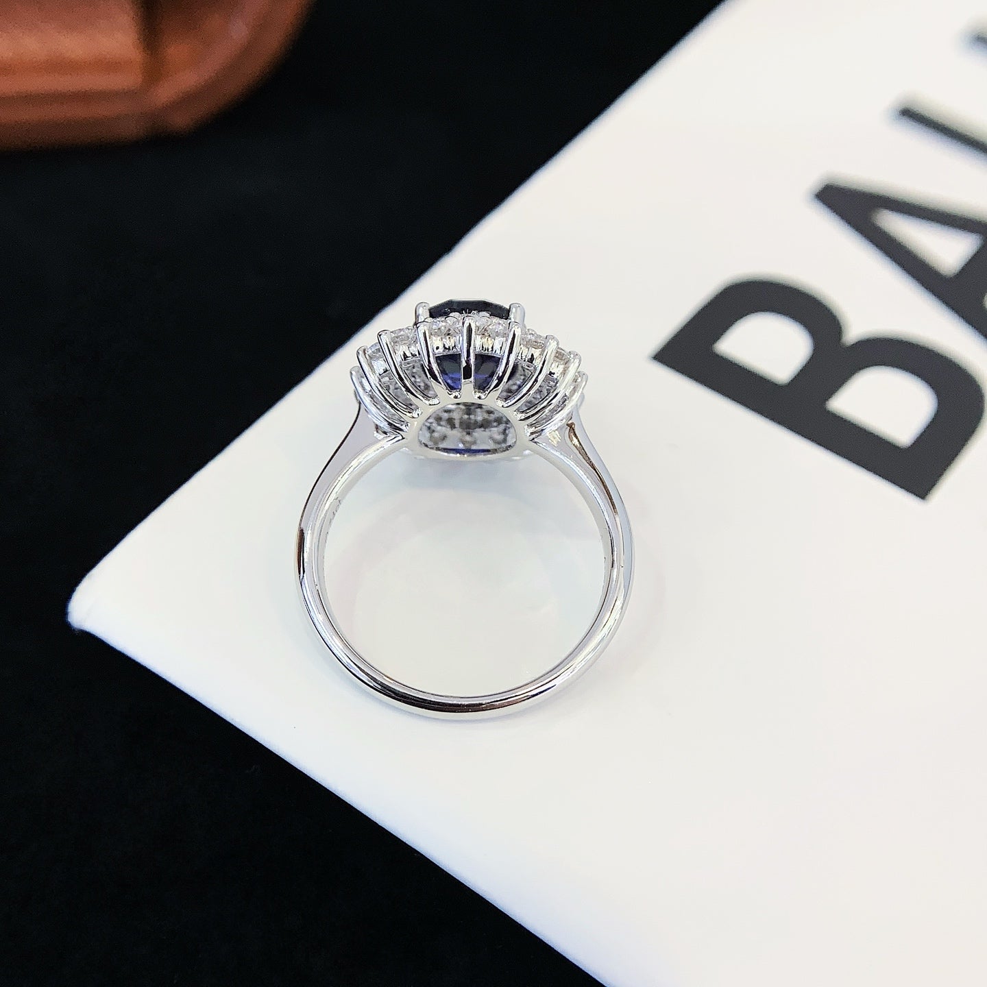 2.26ct Moissanite And Sapphire Ring