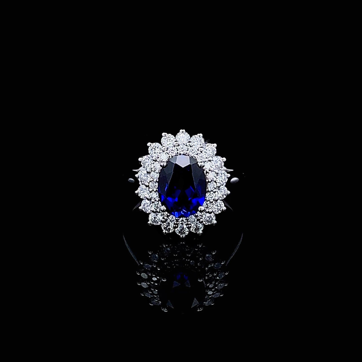 2.26ct Moissanite And Sapphire Ring