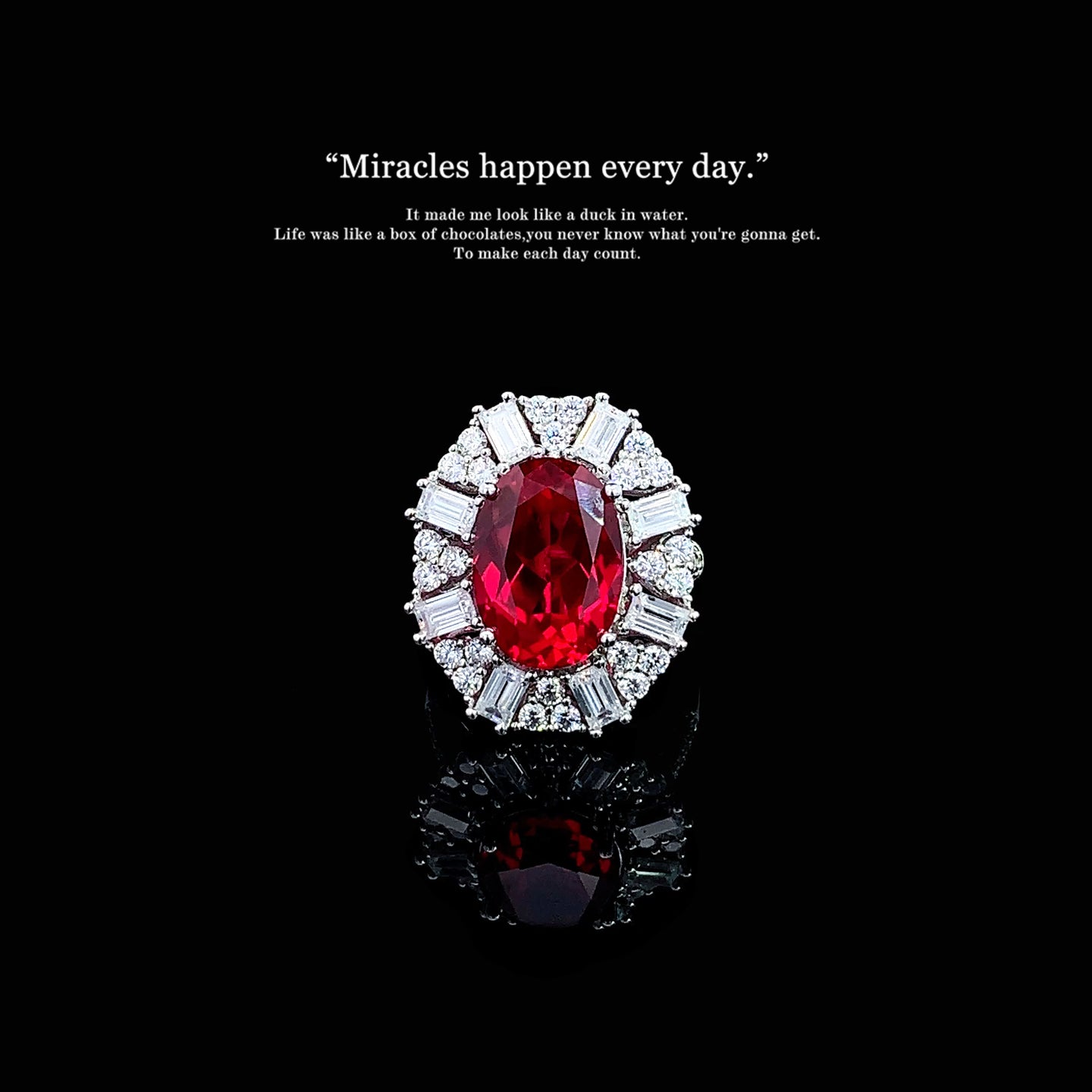 925 Silver Inlaid Colored Gemstone Ring