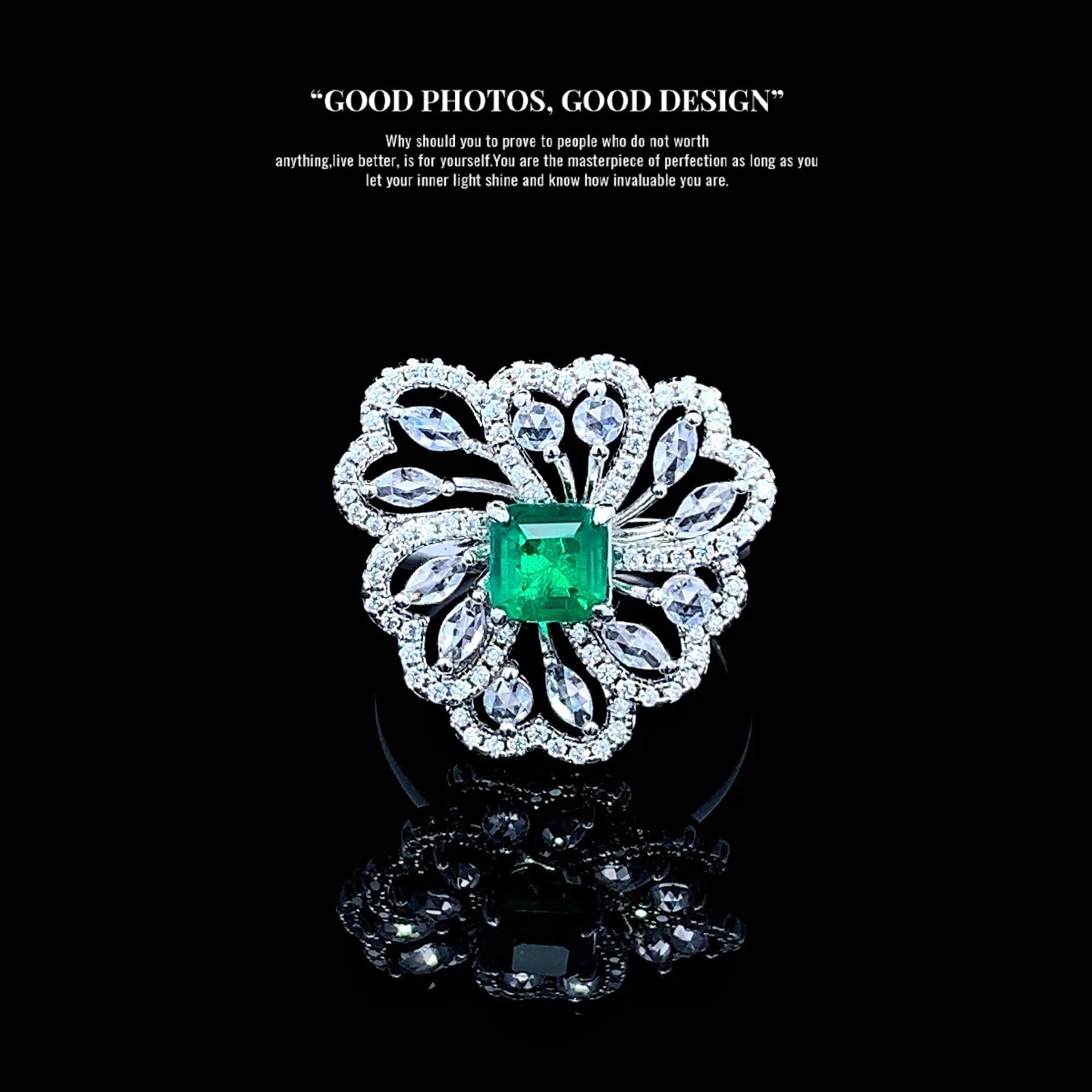 S925 silver inlaid colored gemstone ring