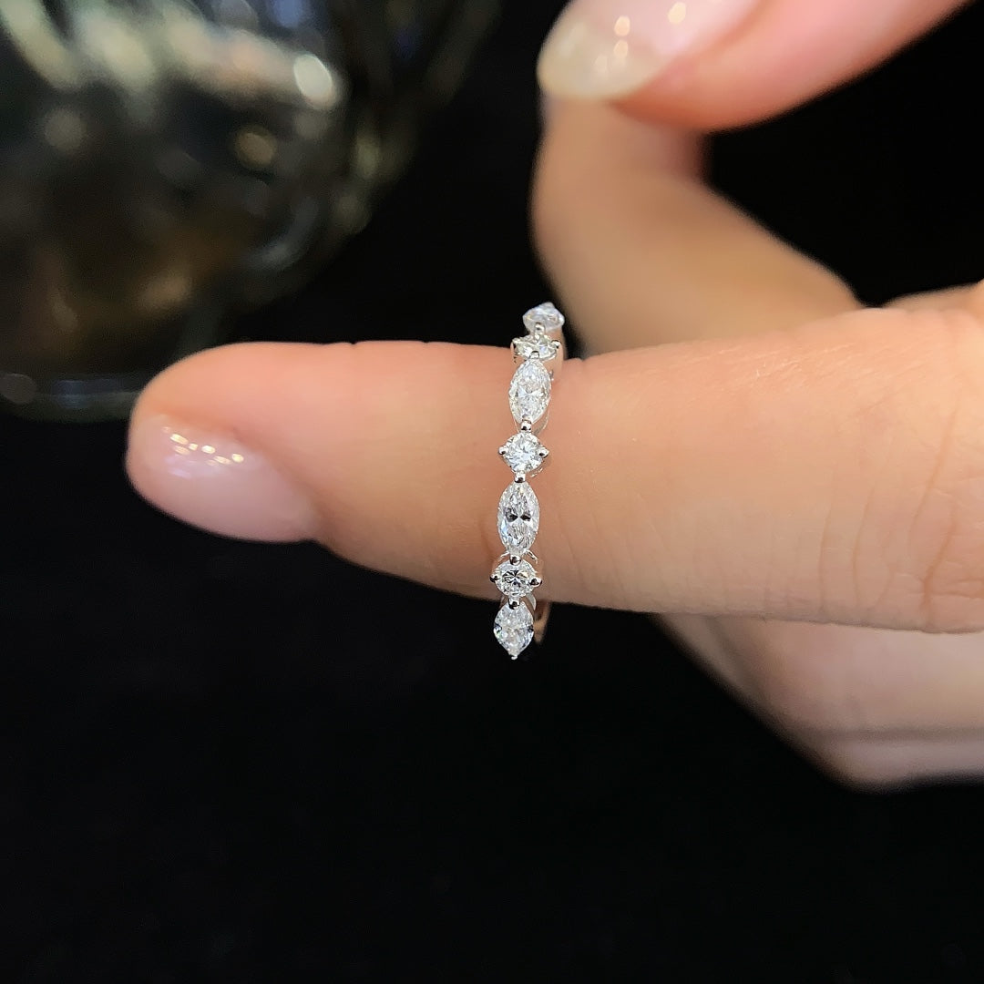 18K gold cultured diamond special-shaped ring