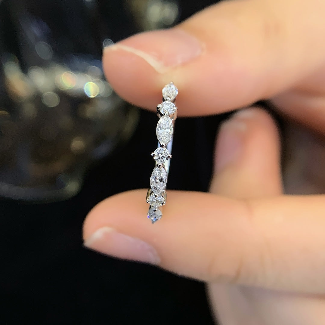 18K gold cultured diamond special-shaped ring