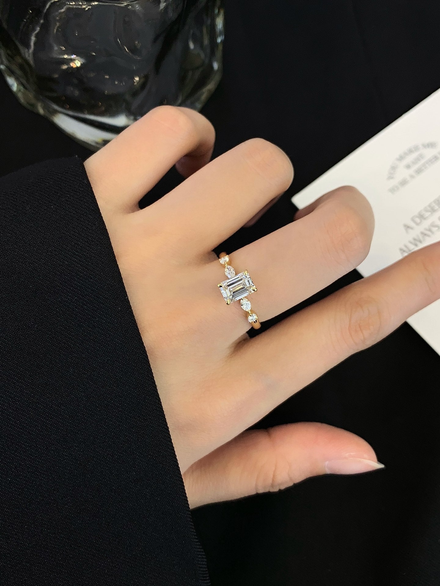 18K Gold Cultured Diamond Ring