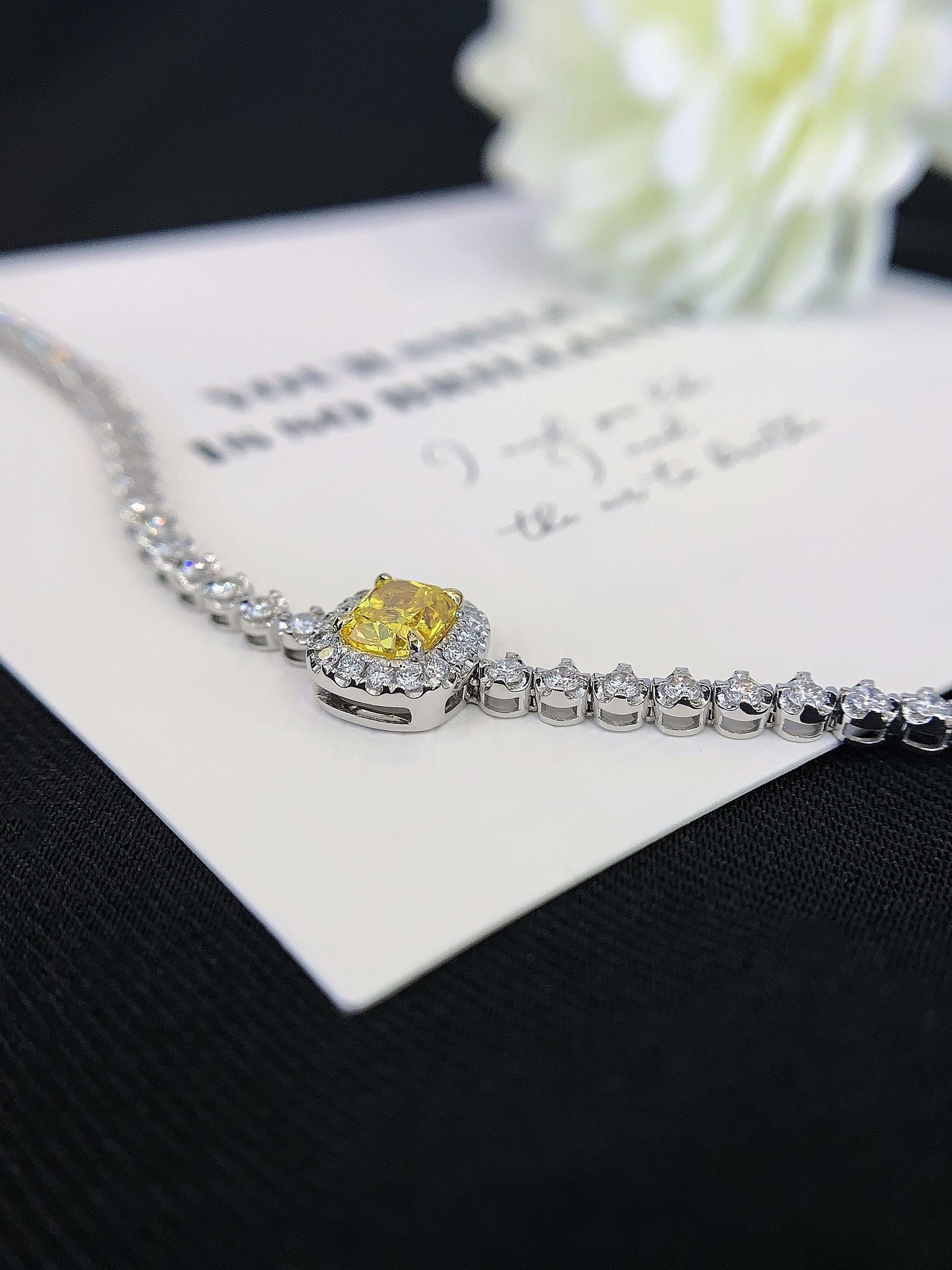 18K Gold Cultured Yellow Diamond Bracelet