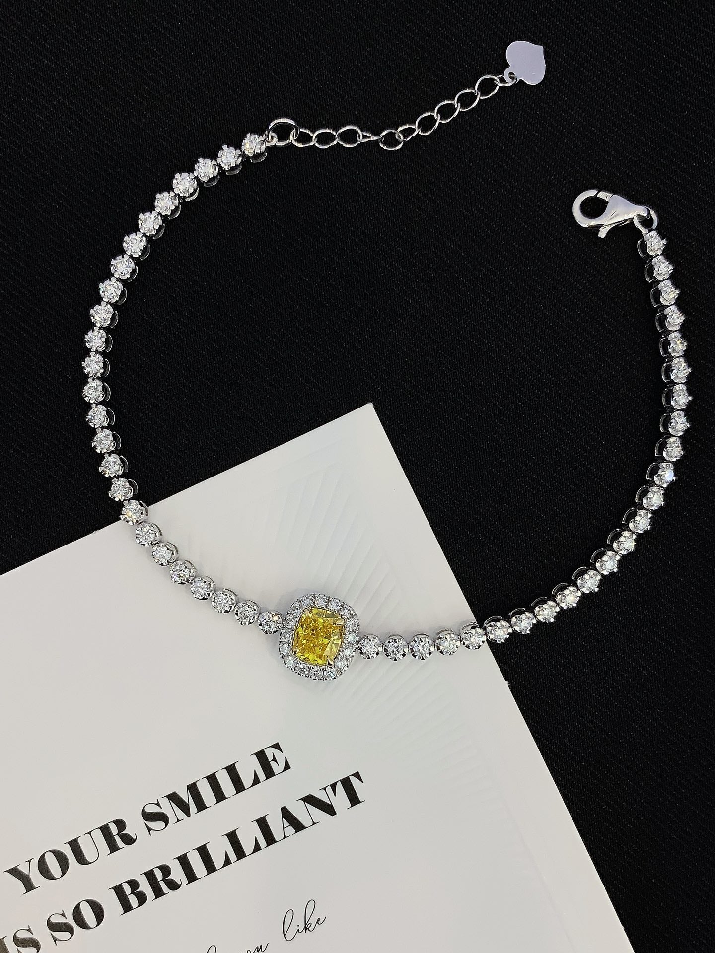 18K Gold Cultured Yellow Diamond Bracelet