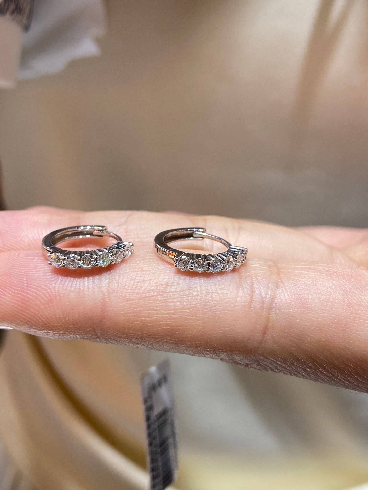 New 18K gold cultured diamond earrings