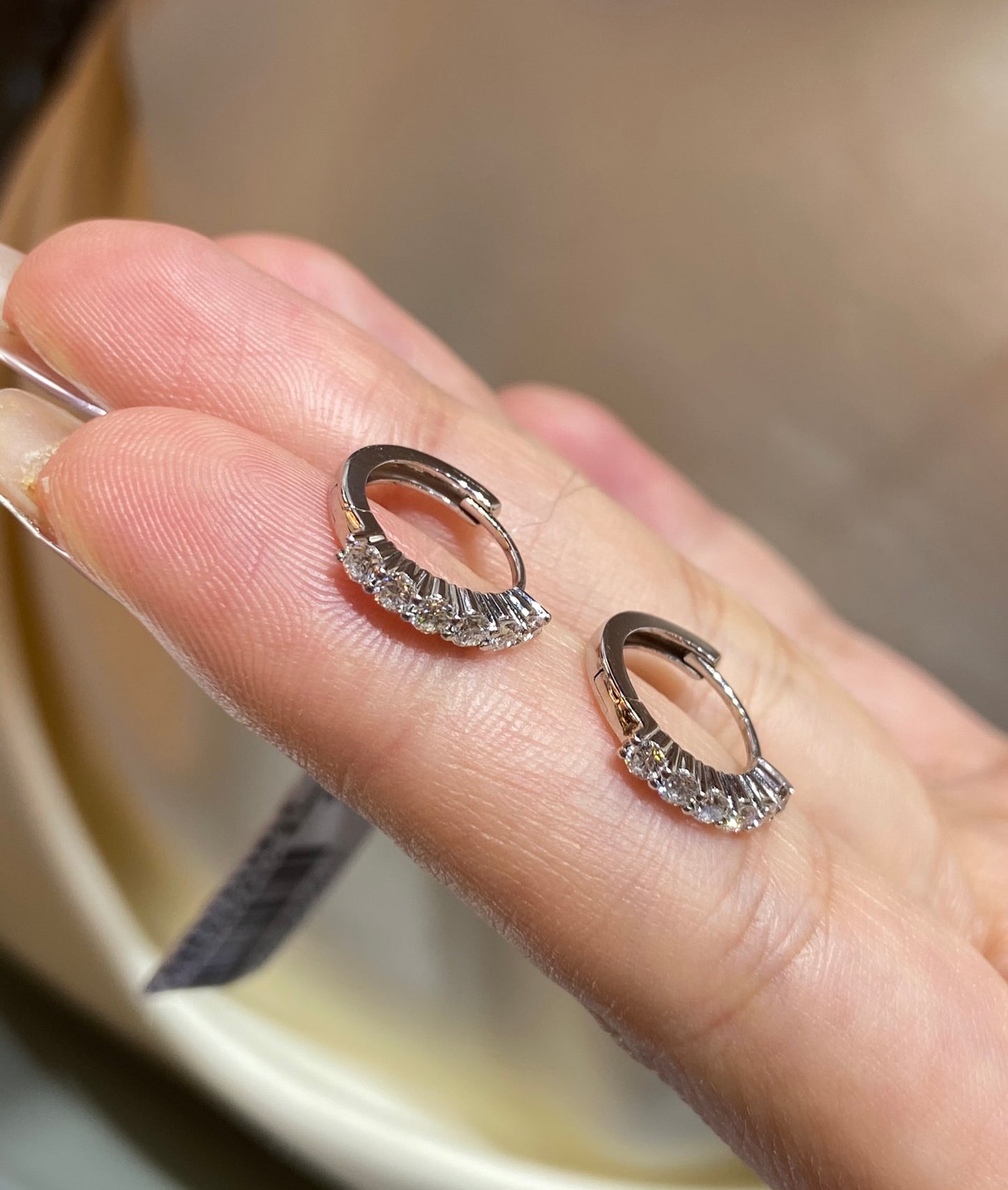 New 18K gold cultured diamond earrings