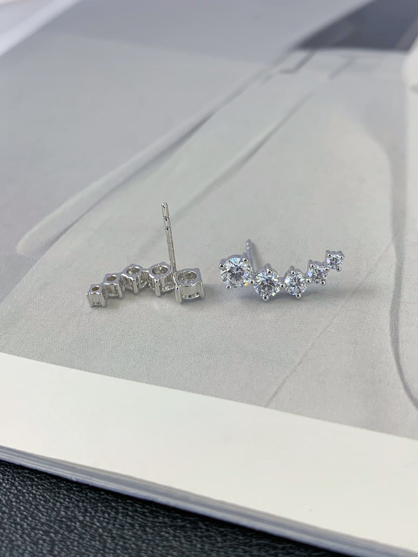 18k gold cultured diamond earrings