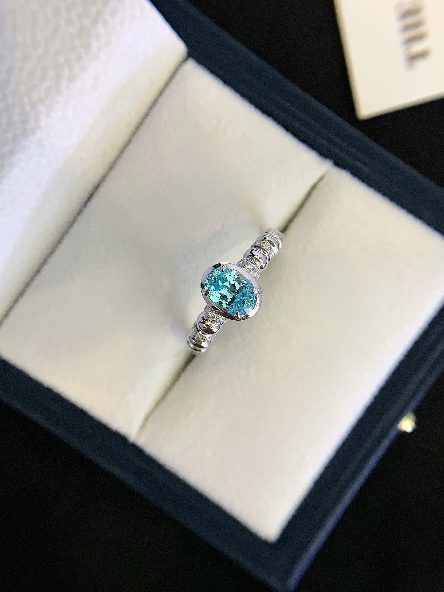 18K gold cultured Paraiba ring