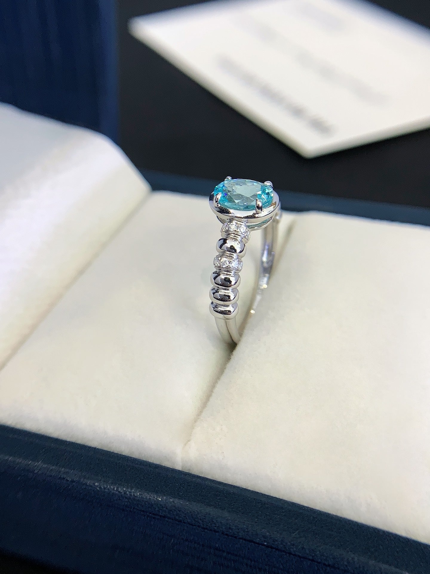18K gold cultured Paraiba ring