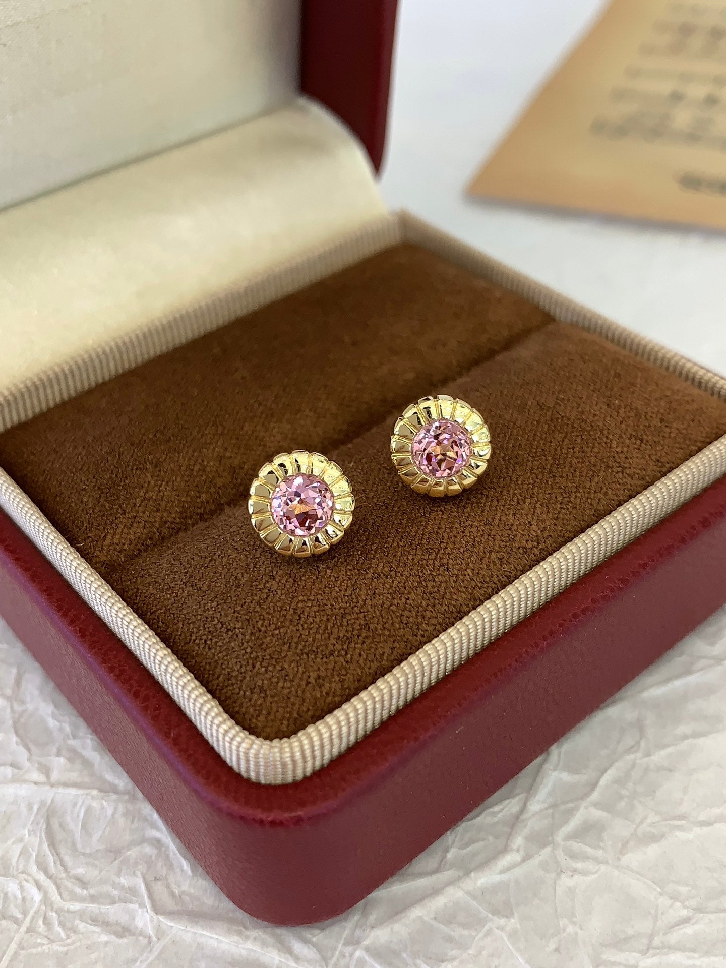 18K gold cultured colored gemstone earrings