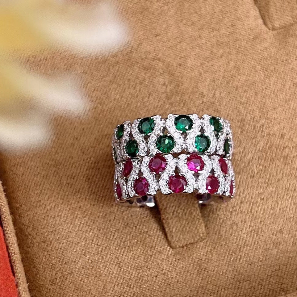Sterling Silver Cultured Colored Stone Ring