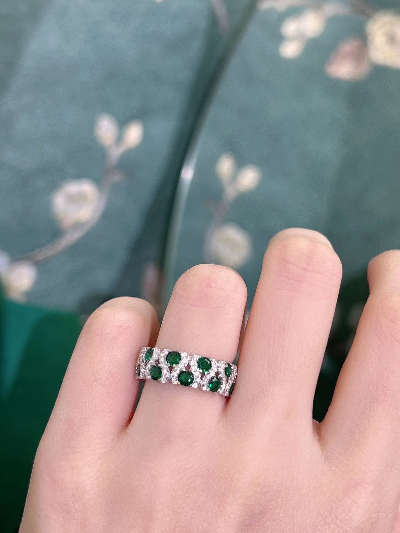 Sterling Silver Cultured Colored Stone Ring