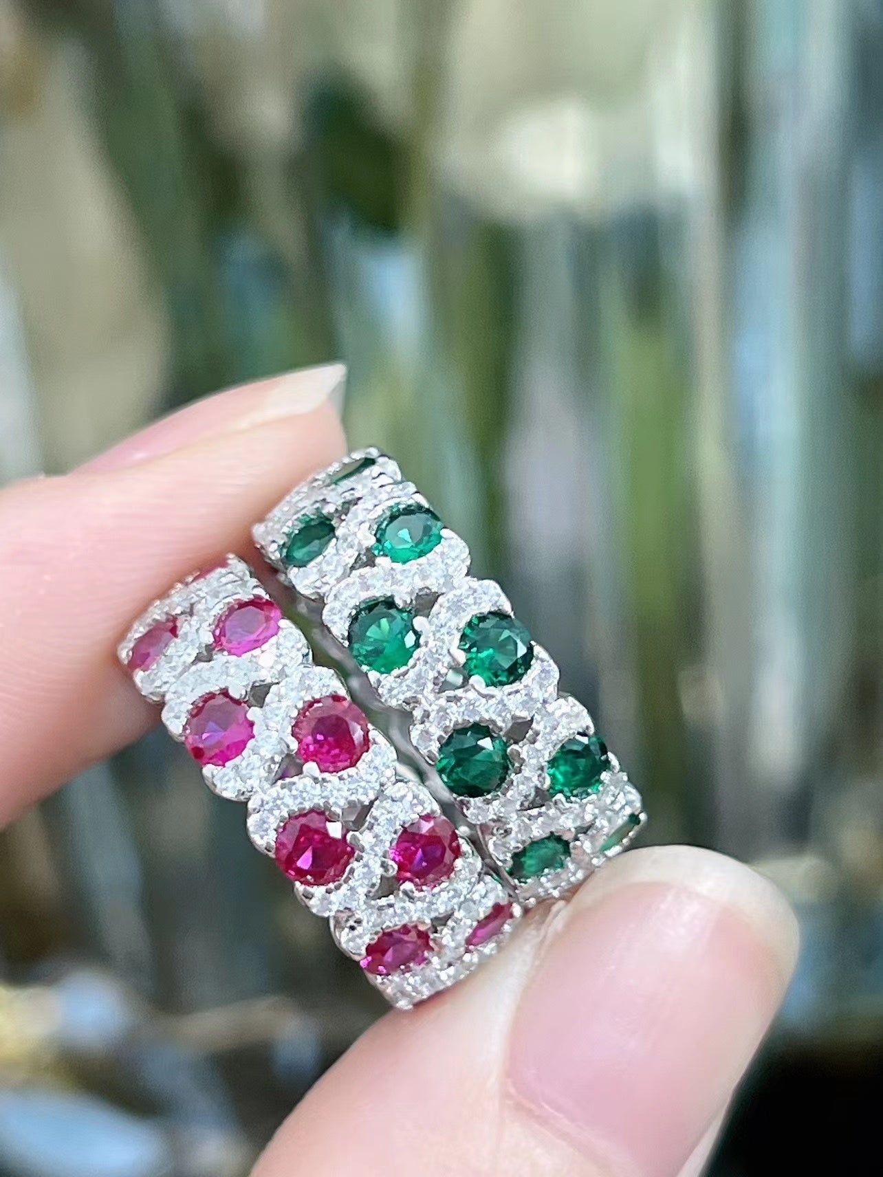Sterling Silver Cultured Colored Stone Ring