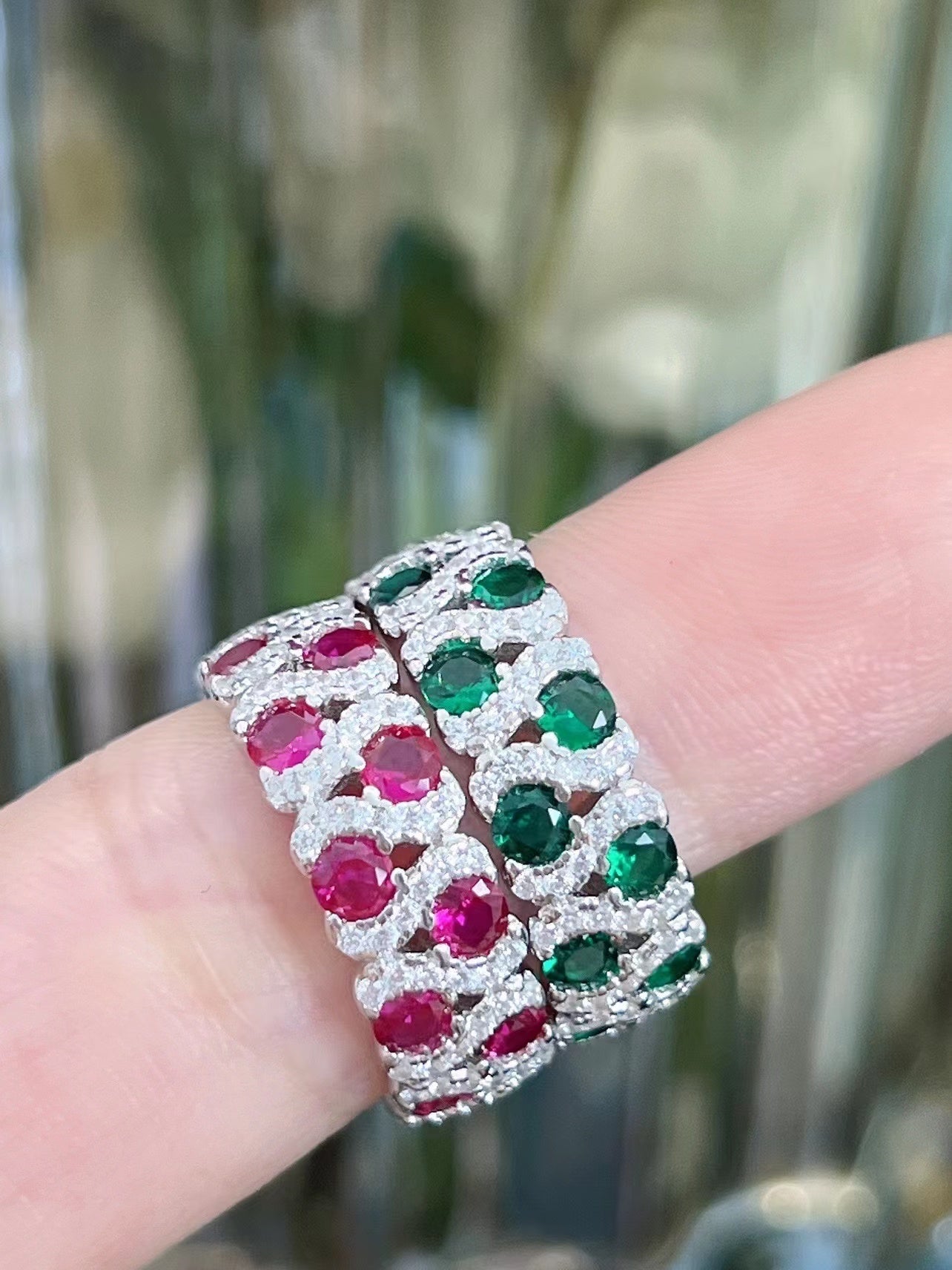 Sterling Silver Cultured Colored Stone Ring