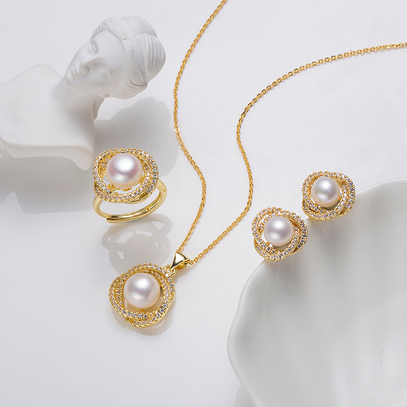 Pearl Jewelry Three Piece Set