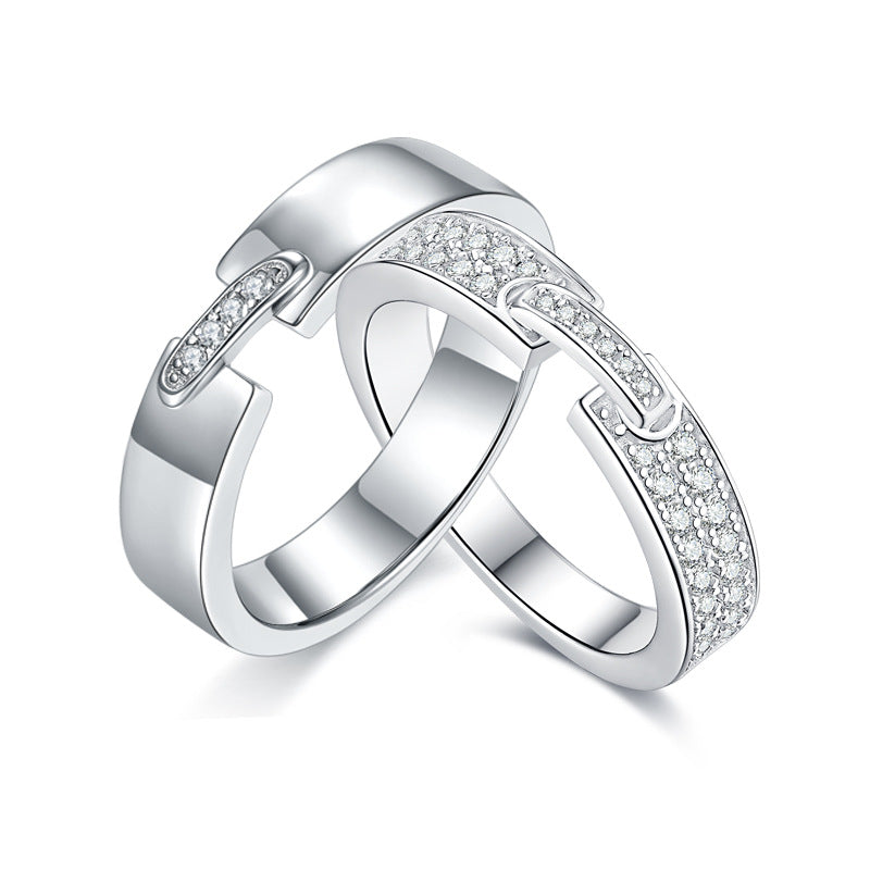 【04#】925 Silver Moissanite Couple Ring