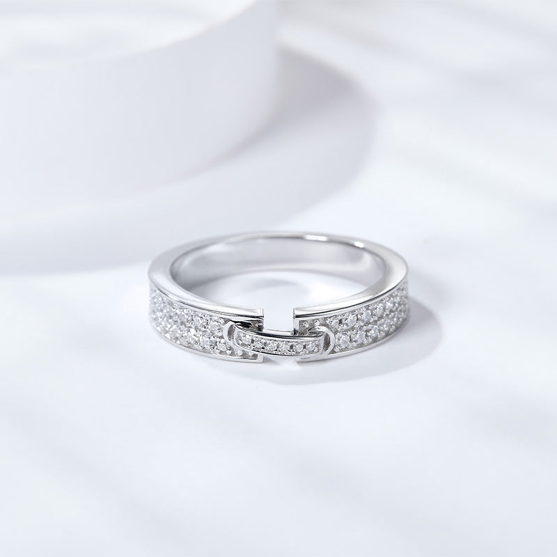 【04#】925 Silver Moissanite Couple Ring