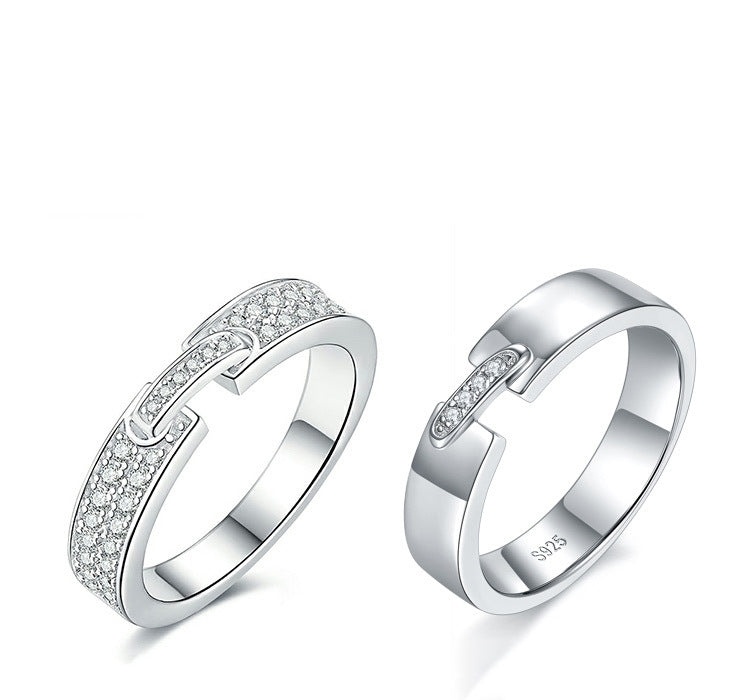 【04#】925 Silver Moissanite Couple Ring