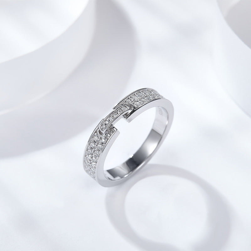 【04#】925 Silver Moissanite Couple Ring