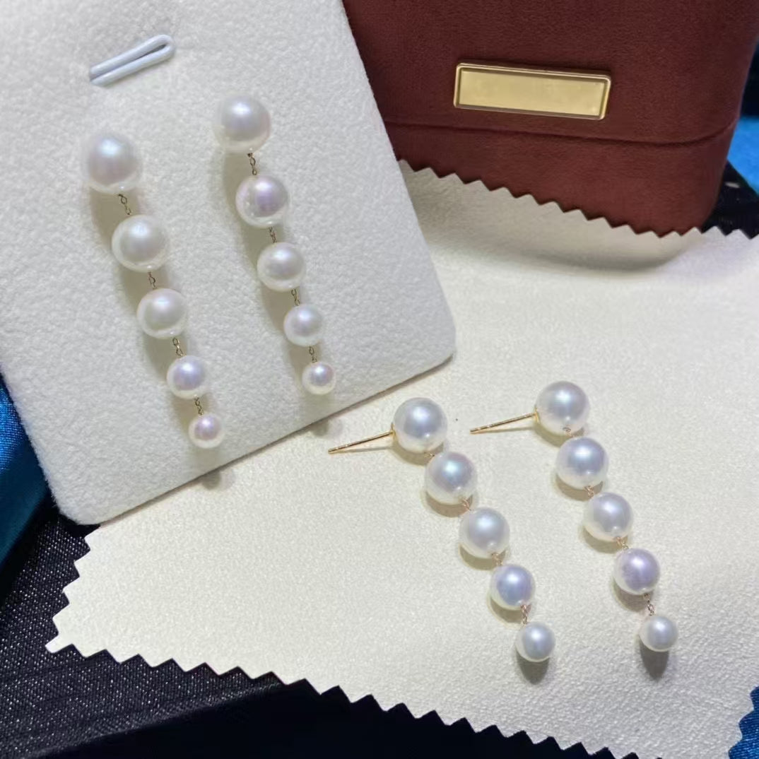 18k design pearl earrings