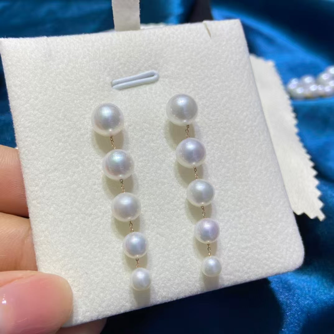 18k design pearl earrings