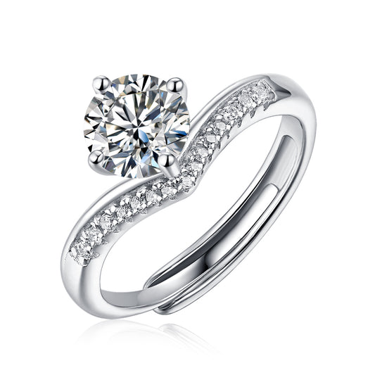 Princess Crown Shaped Moissanite Ring