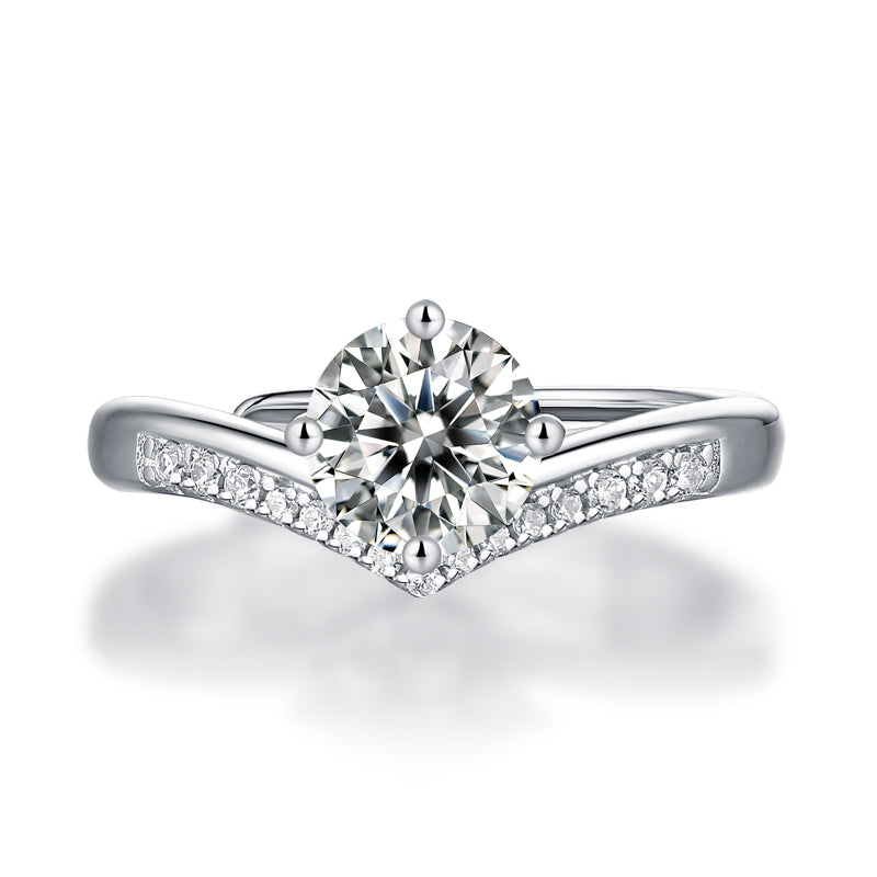 Princess Crown Shaped Moissanite Ring