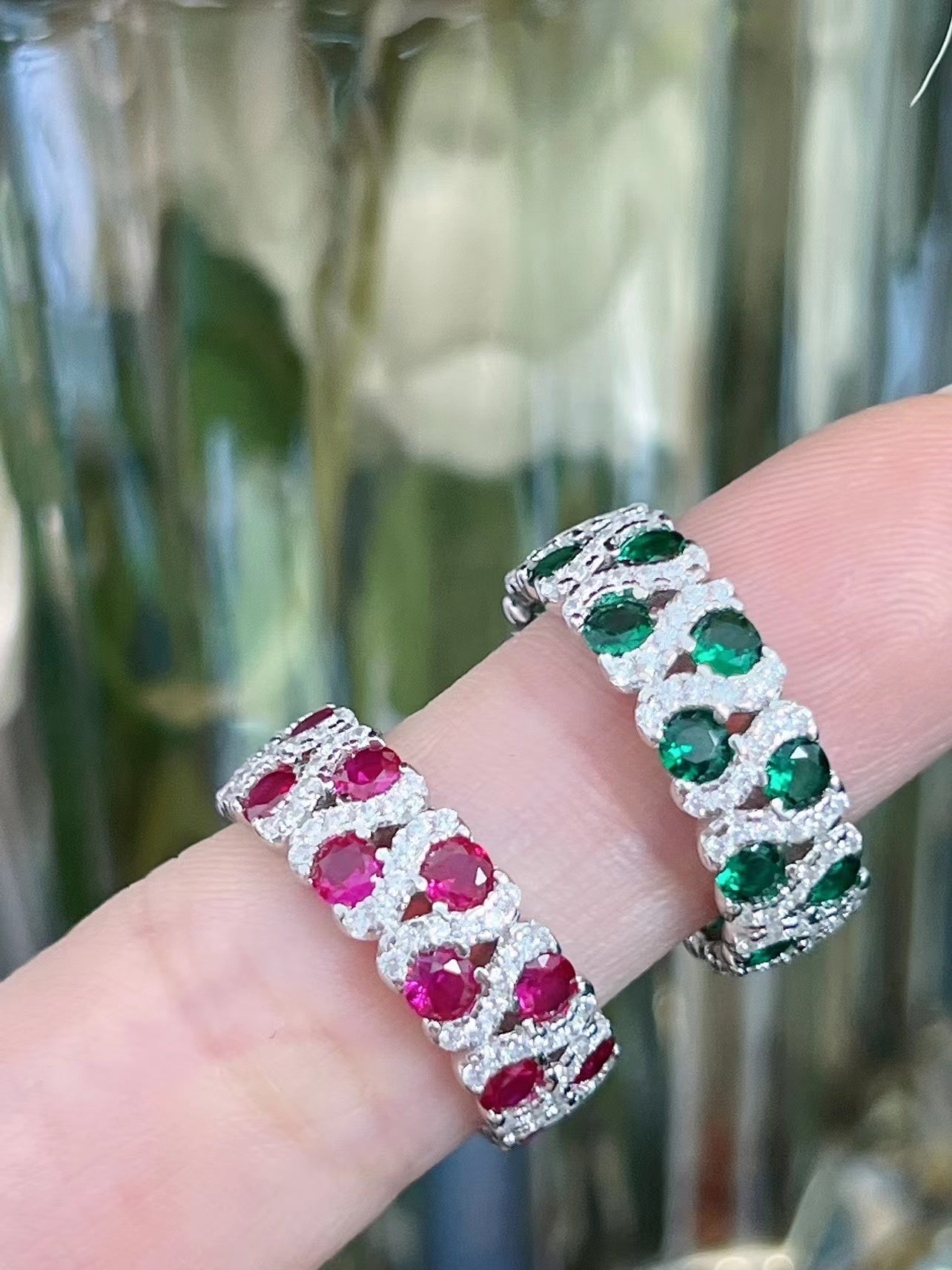 Sterling Silver Cultured Colored Stone Ring