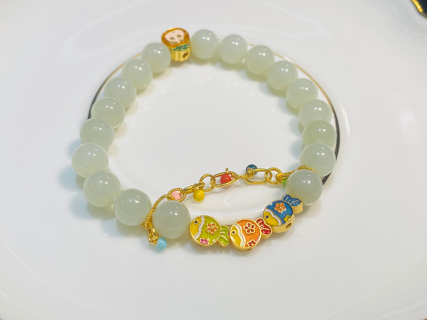 Hotan Jade Bracelet with Cartoon Crayon Shin-Chan Accessories