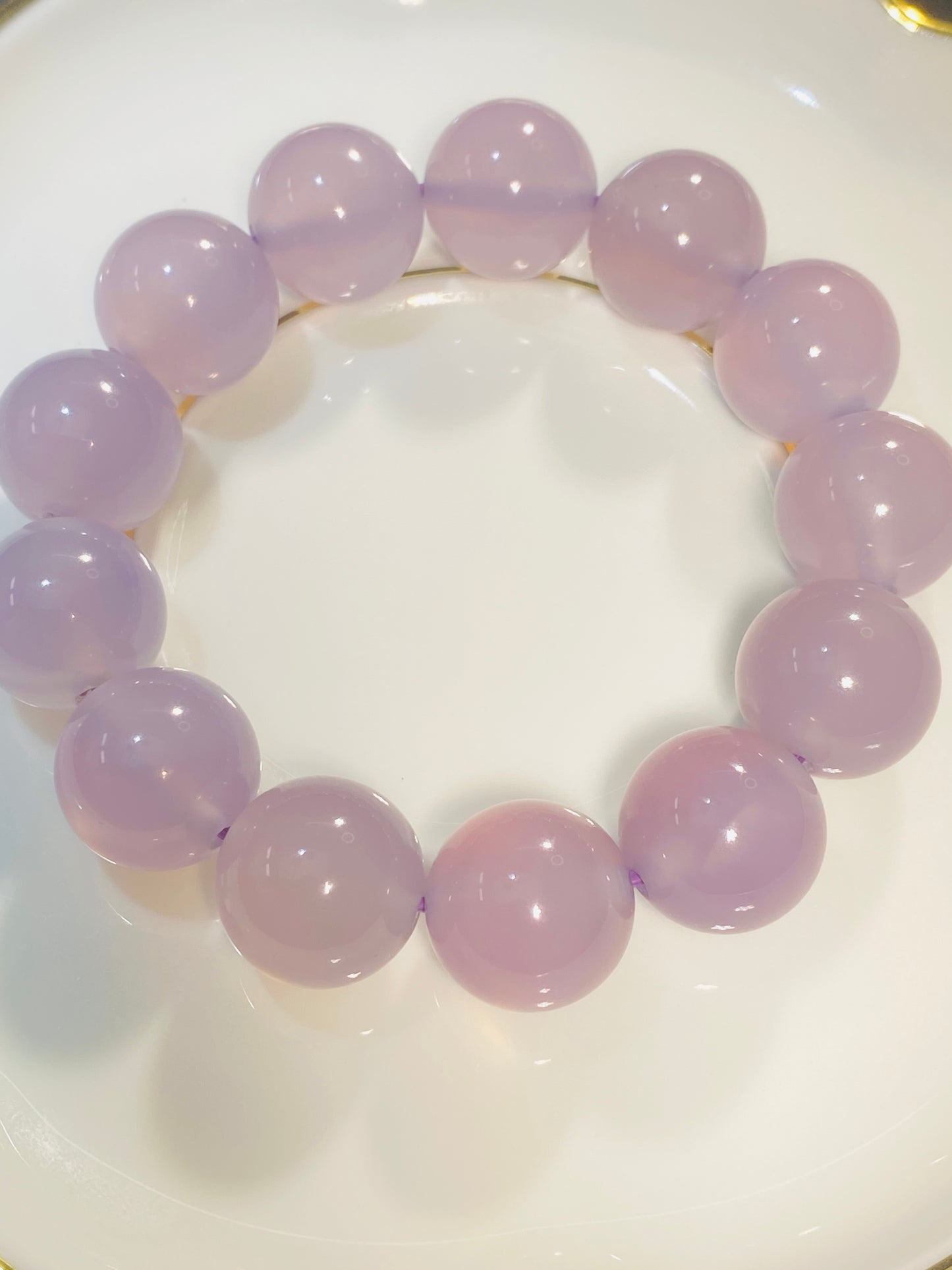Natural Purple Agate Translucent Large Diameter Ball Bracelet