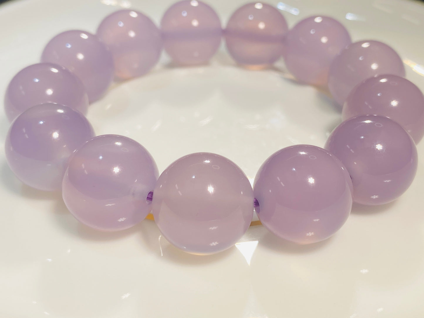 Natural Purple Agate Translucent Large Diameter Ball Bracelet