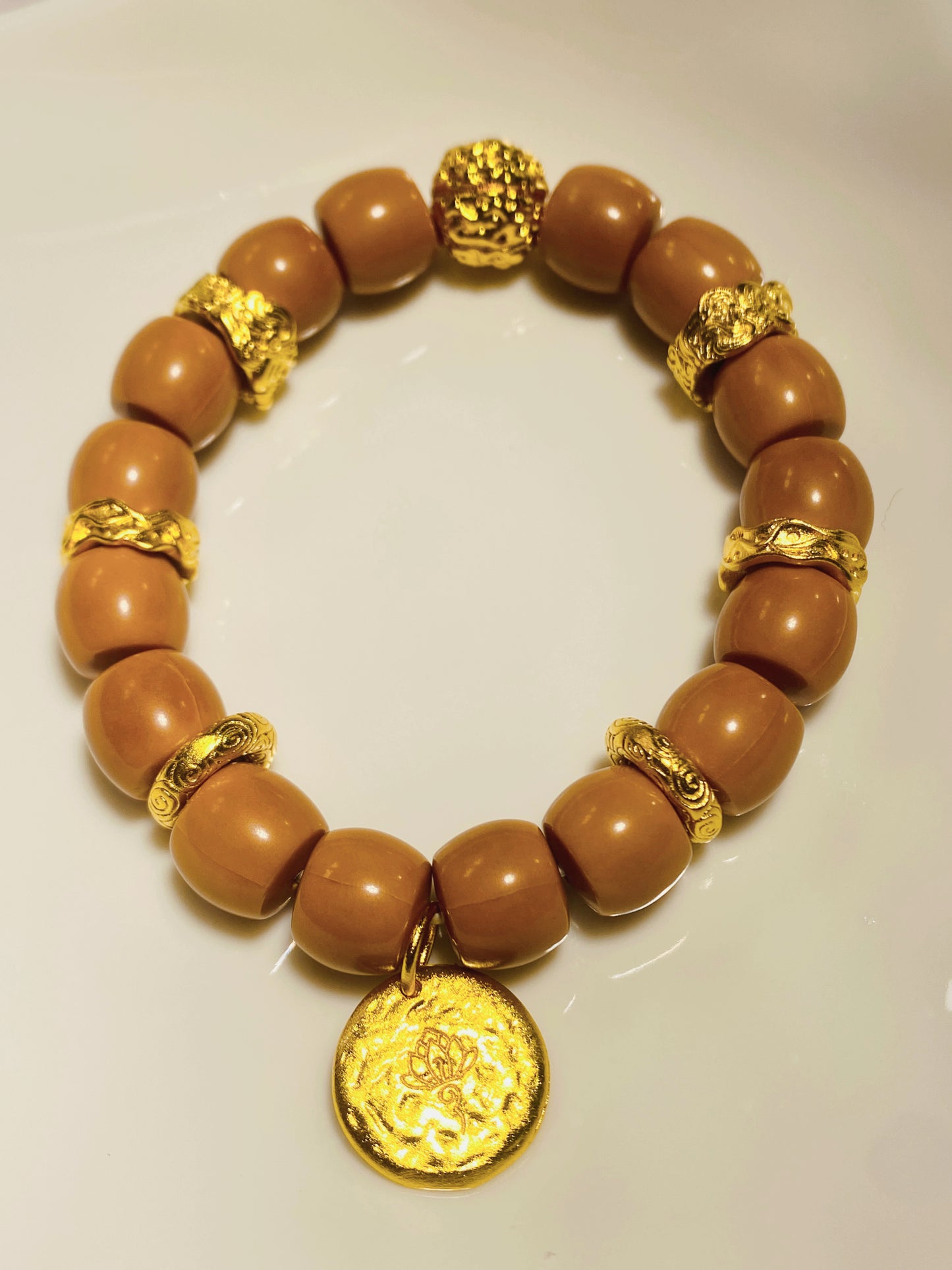 925 Sterling Silver Walnut Buddhist Beads Bracelet