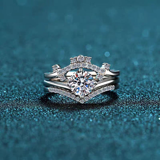 925 Sterling Silver Crown Shape Ring Can Be Combined Or Worn Alone