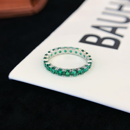 18K Gold Cultured Emerald Ring