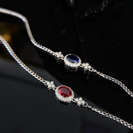 18K Gold Inlaid Cultured Colored Gemstone Bracelet