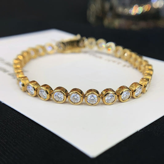 18K Gold Moissanite Bracelet