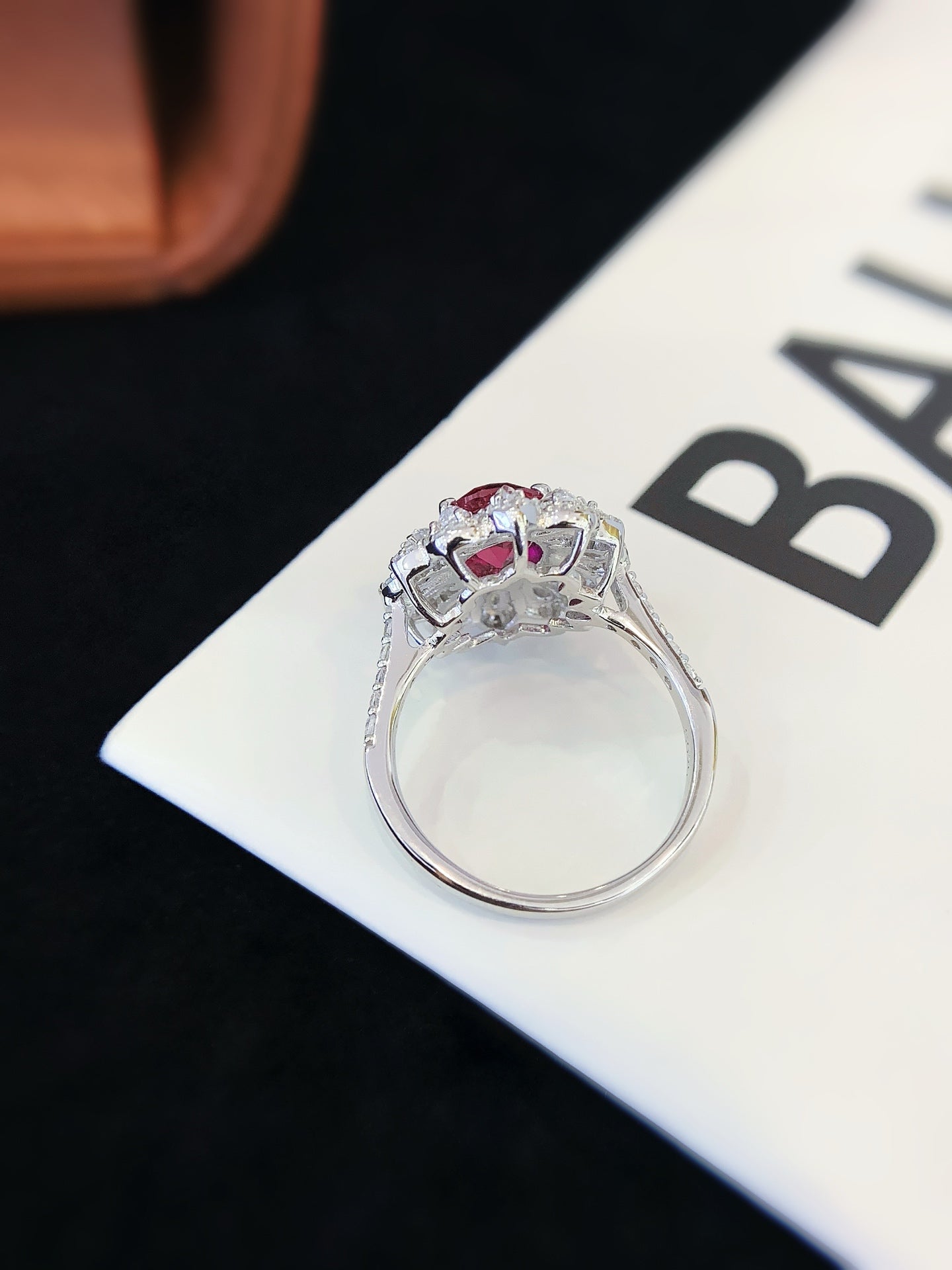 Sterling Silver Ring With Red Gems