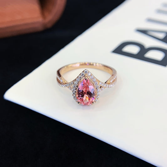 1.2ct Cultured Gemstone Inlaid Moissanite Diamond Ring