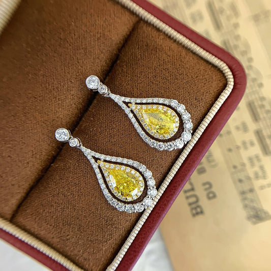 18K Yellow Gold Cultured Diamond Earrings