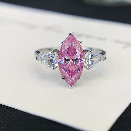 2.4ct Colored Moissanite Diamond Ring