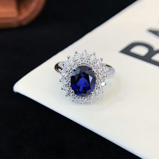 2.26ct Moissanite And Sapphire Ring