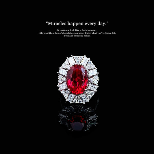 925 Silver Inlaid Colored Gemstone Ring
