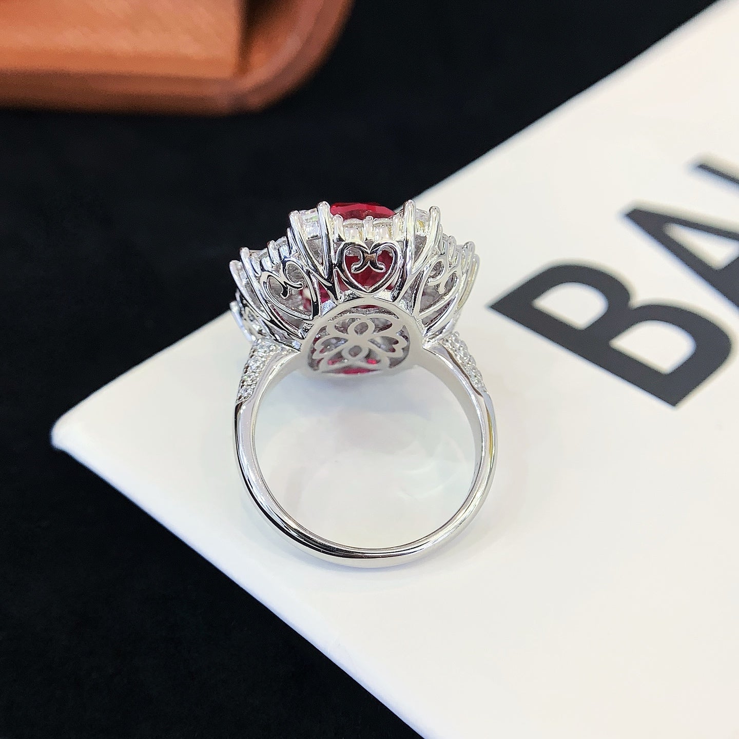 925 Silver Inlaid Colored Gemstone Ring
