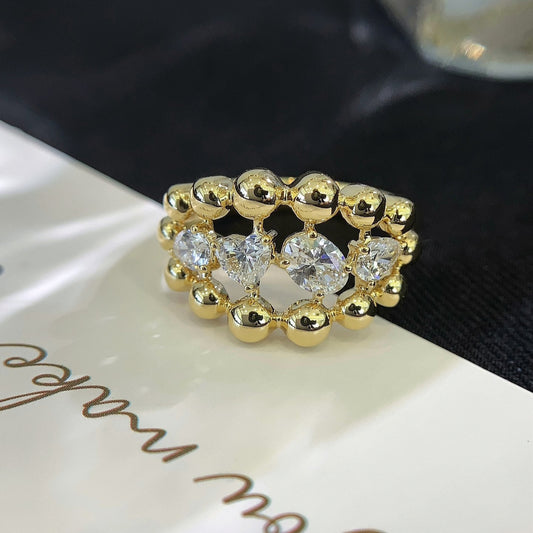 18K Gold Cultured Diamond Ring