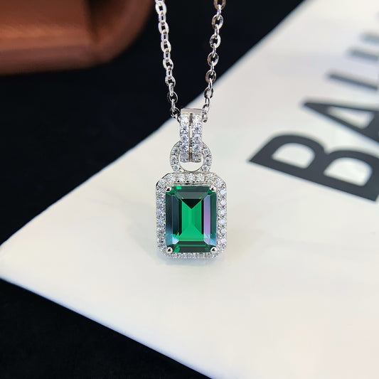 18K Gold Cultured Emerald Pendant